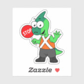 Illustration eines Parasaurolophus-Verkehrssünders Aufkleber (Blatt)