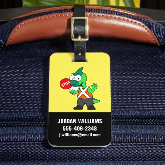 Illustration eines Parasaurolophus-Verkehrssünders Gepäckanhänger (Vorderseite Insitu 2)