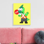 Illustration eines Parasaurolophus-Verkehrssünders Leinwanddruck (Insitu (Wohnzimmer))