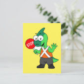 Illustration eines Parasaurolophus-Verkehrssünders Postkarte (Stehend Vorderseite)