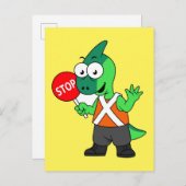 Illustration eines Parasaurolophus-Verkehrssünders Postkarte (Vorne/Hinten)
