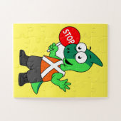 Illustration eines Parasaurolophus-Verkehrssünders Puzzle (Horizontal)