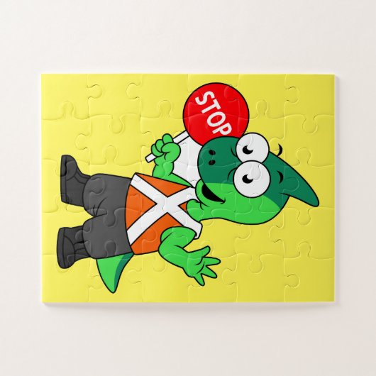 Illustration eines Parasaurolophus-Verkehrssünders Puzzle (Horizontal)