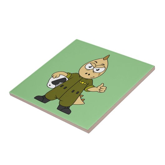 Illustration eines Piloten von Allosaurus Jet. Fliese (Seite)