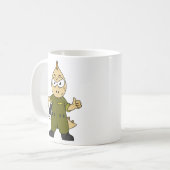 Illustration eines Piloten von Allosaurus Jet. Kaffeetasse (Vorderseite Links)