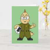 Illustration eines Piloten von Allosaurus Jet. Karte (Gelbe Blume)