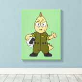 Illustration eines Piloten von Allosaurus Jet. Leinwanddruck (Insitu (Holzboden))