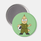 Illustration eines Piloten von Allosaurus Jet. Magnet (Vorderseite/Rückseite)