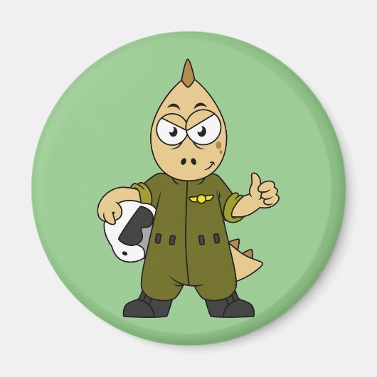 Illustration eines Piloten von Allosaurus Jet. Magnet (Vorne)