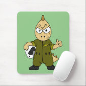Illustration eines Piloten von Allosaurus Jet. Mousepad (Mit Mouse)