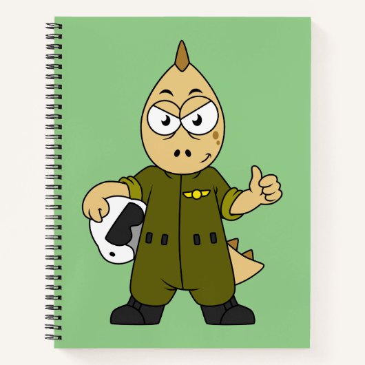 Illustration eines Piloten von Allosaurus Jet. Notizblock (Vorderseite)