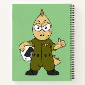 Illustration eines Piloten von Allosaurus Jet. Notizblock (Rückseite)