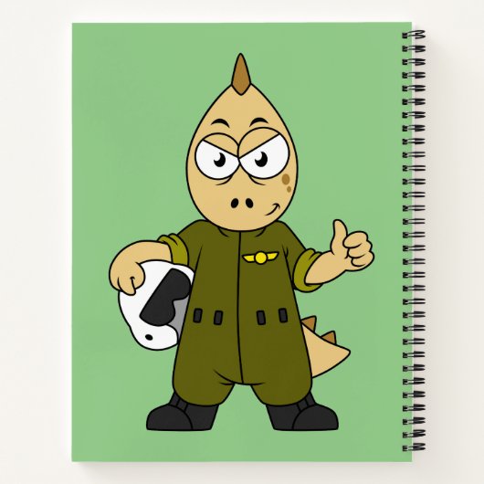 Illustration eines Piloten von Allosaurus Jet. Notizblock (Rückseite)