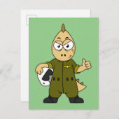 Illustration eines Piloten von Allosaurus Jet. Postkarte (Vorne/Hinten)
