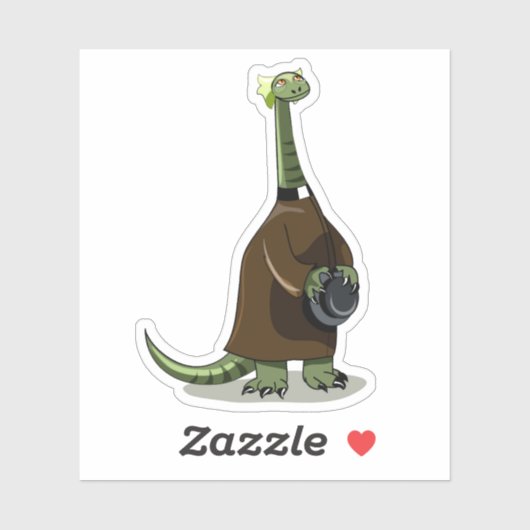 Illustration eines Plateosaurus, der als Priester Aufkleber (Blatt)