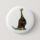 Illustration eines Plateosaurus, der als Priester  Button (Vorderseite)