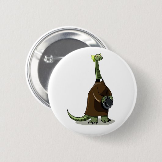 Illustration eines Plateosaurus, der als Priester  Button (Vorne & Hinten)