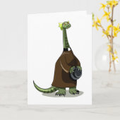 Illustration eines Plateosaurus, der als Priester  Karte (Gelbe Blume)