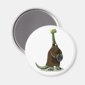 Illustration eines Plateosaurus, der als Priester  Magnet (Vorderseite/Rückseite)