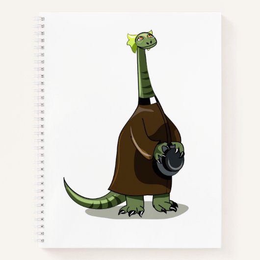 Illustration eines Plateosaurus, der als Priester Notizblock (Vorderseite)