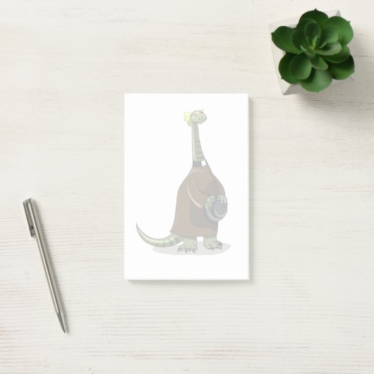 Illustration eines Plateosaurus, der als Priester  Post-it Klebezettel (Büro)