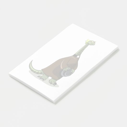 Illustration eines Plateosaurus, der als Priester  Post-it Klebezettel (angewinkelt)