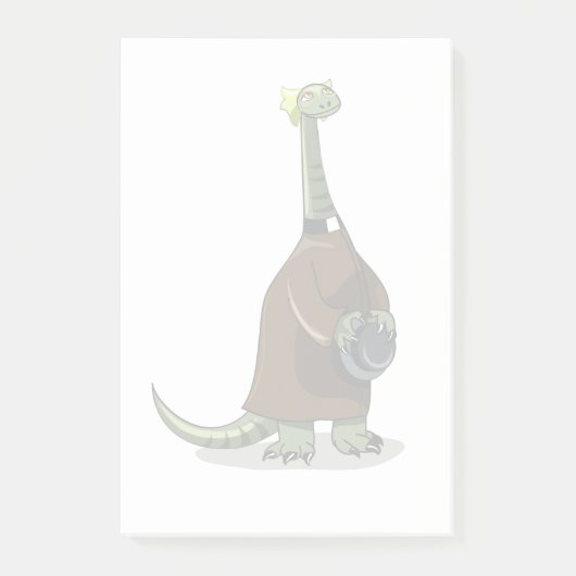 Illustration eines Plateosaurus, der als Priester  Post-it Klebezettel (Vorderseite)