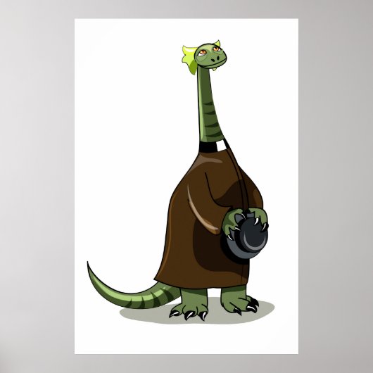 Illustration eines Plateosaurus, der als Priester  Poster (Vorne)