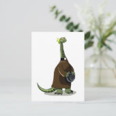 Illustration eines Plateosaurus, der als Priester Postkarte (Stehend Vorderseite)