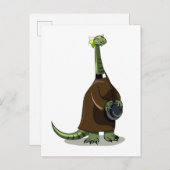 Illustration eines Plateosaurus, der als Priester Postkarte (Vorne/Hinten)