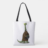 Illustration eines Plateosaurus, der als Priester Tasche (Rückseite)