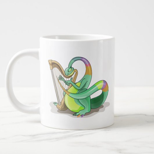 Illustration eines Plateosaurus, der die Harfe spi Jumbo-Tasse (Links)