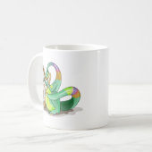 Illustration eines Plateosaurus, der die Harfe spi Kaffeetasse (Vorderseite Links)