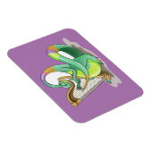 Illustration eines Plateosaurus, der die Harfe spi Magnet (Rechte Seite)