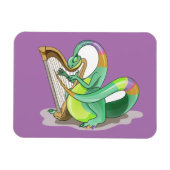 Illustration eines Plateosaurus, der die Harfe spi Magnet (Horizontal)