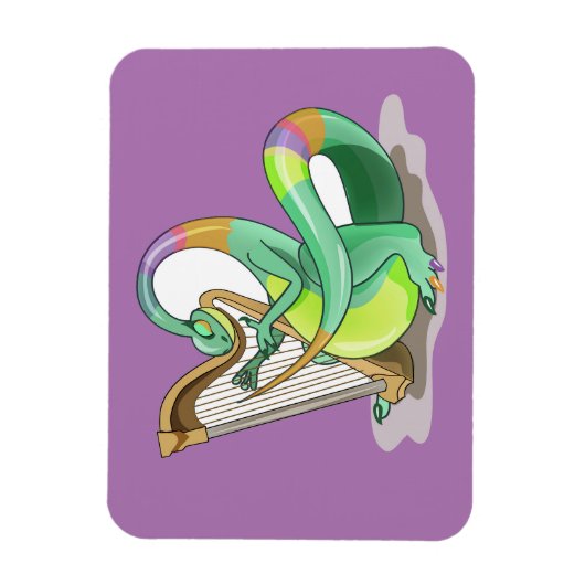 Illustration eines Plateosaurus, der die Harfe spi Magnet (Vertikal)