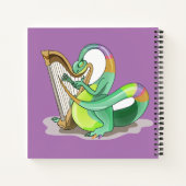 Illustration eines Plateosaurus, der die Harfe spi Notizblock (Rückseite)