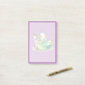 Illustration eines Plateosaurus, der die Harfe spi Post-it Klebezettel (Auf Schreibtisch)