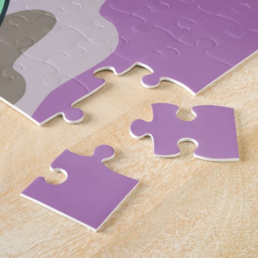 Illustration eines Plateosaurus, der die Harfe spi Puzzle (Seite)