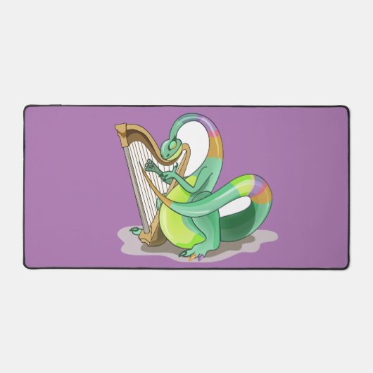 Illustration eines Plateosaurus, der die Harfe spi Schreibtischunterlage (Vorderseite)