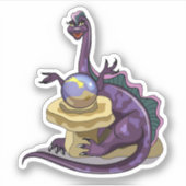 Illustration eines Plateosaurus Fortune Teller. Aufkleber (Vorderseite)