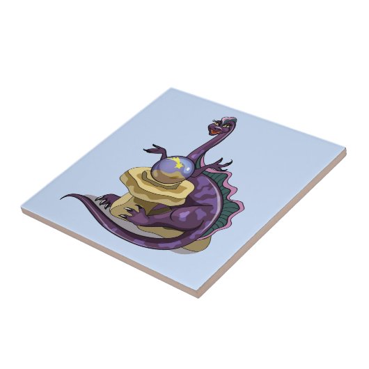 Illustration eines Plateosaurus Fortune Teller. Fliese (Seite)