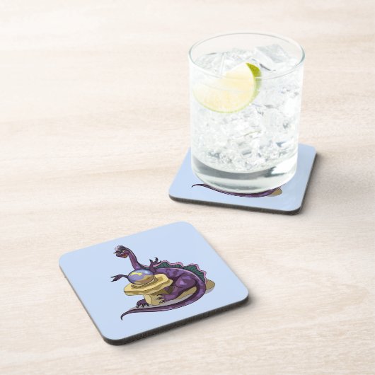 Illustration eines Plateosaurus Fortune Teller. Getränkeuntersetzer (Rechte Seite)