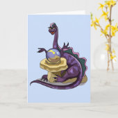 Illustration eines Plateosaurus Fortune Teller. Karte (Gelbe Blume)