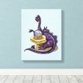 Illustration eines Plateosaurus Fortune Teller. Leinwanddruck (Insitu (Holzboden))