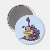 Illustration eines Plateosaurus Fortune Teller. Magnet (Vorderseite/Rückseite)