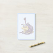 Illustration eines Plateosaurus Fortune Teller. Post-it Klebezettel (Auf Schreibtisch)