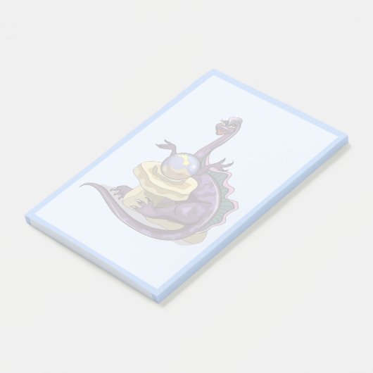 Illustration eines Plateosaurus Fortune Teller. Post-it Klebezettel (angewinkelt)