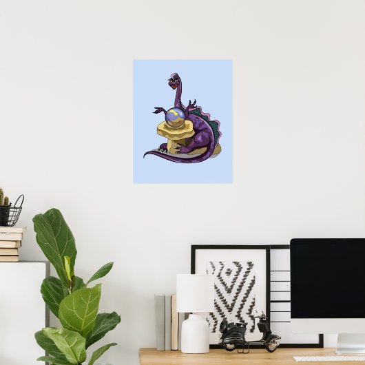 Illustration eines Plateosaurus Fortune Teller. Poster (Heimbüro)