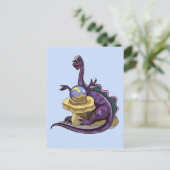 Illustration eines Plateosaurus Fortune Teller. Postkarte (Stehend Vorderseite)